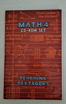 Teaching Textbooks Math 4 CD-ROM Set. NOT auto-grading #601