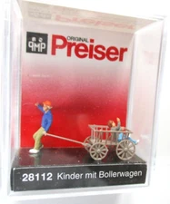 HO Preiser Figures  # 28112 Man Pulling a Child in a Wooden Wagon