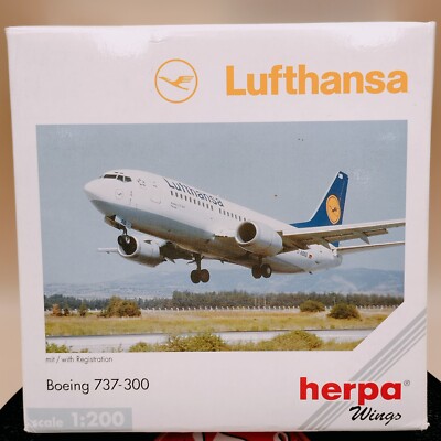 herpa wings 1/200 Boeing 737-300 Lufthansa D-ABEN 550086 plastic