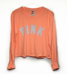 neon orange long sleeve crop top