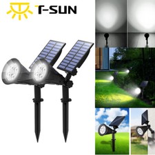 2PACK Solar Powered Spotlights Outdoor LED Garden Lawn Landscape Path Wall Lamp