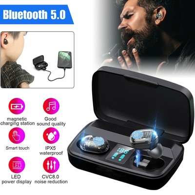 Ohrhörer TWS Wireless Kopfhörer Touch Bass Headset Noise Cancellin für Bluetooth
