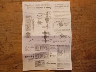 W-0107 W-0108 W-0109 Ball Diff Instructions (Copy)  Kyosho Optima Mid Ultima Pro