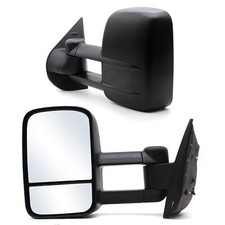 Tow Mirrors Fit For 2007-13 Gmc Sierra 2500 3500 Manual Extend Black Lhrh