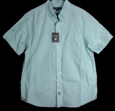 Cremieux Men's Green Check Button-down Short Sleeve Shirt Size L