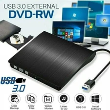 Slim External USB 3.0 CD DVD RW ROM Writer Drive Burner Reader Player PC Laptop