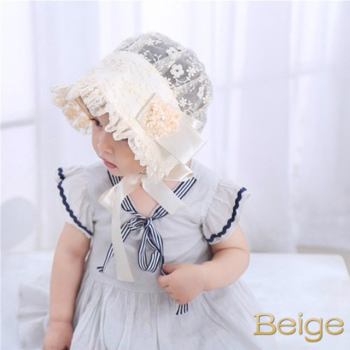 Baby Girl Newborn Infant Hat Cap Sun Bonnet Bow Lace Ruffle Sunhat Princess - Picture 8 of 9