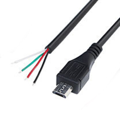 1M/3.3ft Micro USB Male Plug Cable 4 wires Data Pigtail Cable Cord DIY Cable