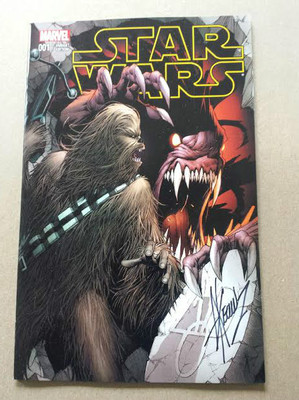 STAR WARS #1 AOD COLLECTABLES EXCLUSIVE DALE KEOWN SIGNED COLOUR COVER MARVEL