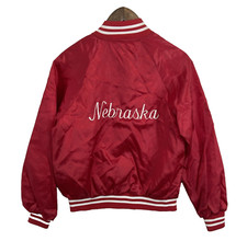 Vintage Hartwell 80s Nebraska Bomber Red Jacket Lined Made in USA