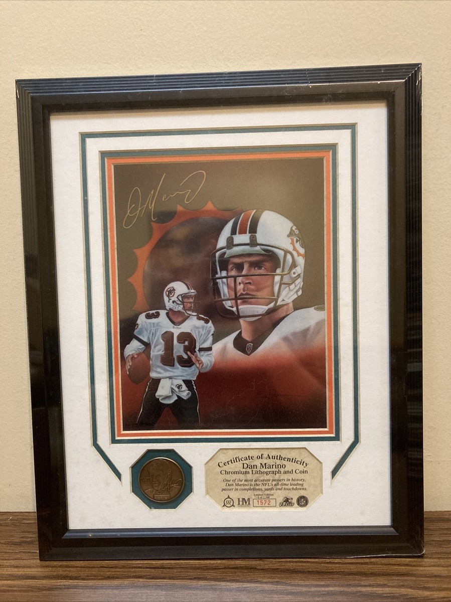 Dan Marino NFL Signed Chromium Lithograph And Coin Sealed Limited