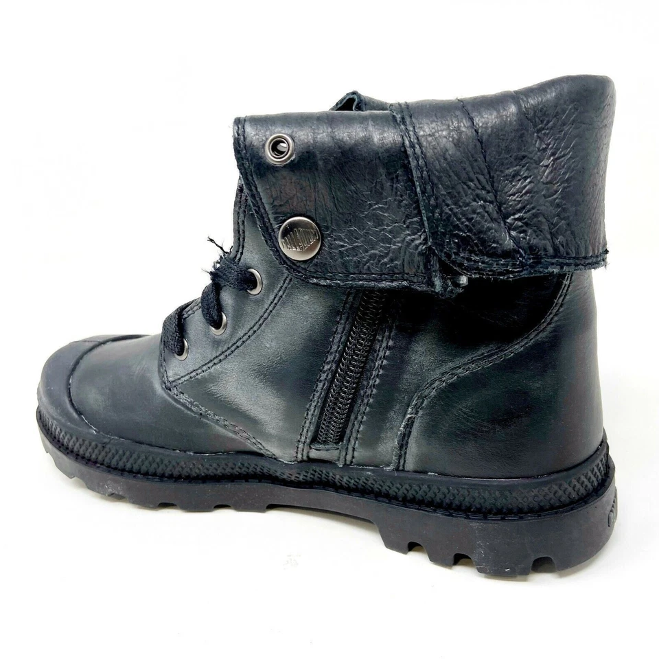 Botas para niños Palladium holgadas de cuero con cremallera II negras 53454 001 Foto 3 de 4