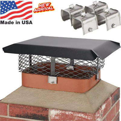 Shelter Adjustable Single Chimney Cap Cover Fit Clay Flue Tile Galvanized Steel