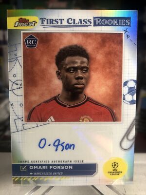 Omari Forson AUTO 2023-24 Topps Finest UEFA First Class Rookies RC UCL   MINT