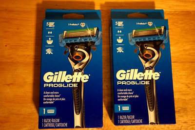 GILLETTE PROGLIDE LOT OF TWO 5 PRO BLADE RAZOR & 1 CARTRIDGE PACK/NEW & SEALED