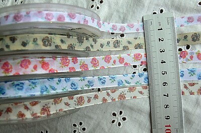 French ROSE Printed Ruban Imprime Mignonne 3 Met - 10mm Width 5Colour Choice BL9