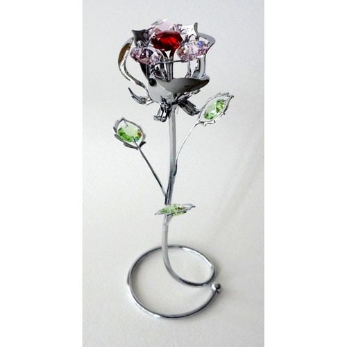 Crystocraft Rose Bud adorno de cristal con elementos de Swarovski regalo en caja roja - Imagen 5 de 8