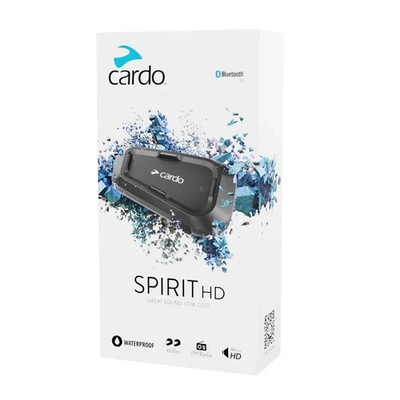 Cardo Spirit HD Single Motorrad Sprechanlage Single Set - Schwarz