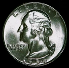 1954-S Washington Quarter - BU / MS / Unc - 90% Silver - Free Shipping!