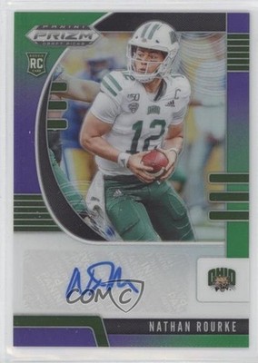 2020 Prizm Draft Picks Rookies Purple & Green Nathan Rourke Rookie Auto RC 0pm