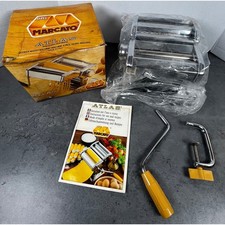 New Marcato Atlas 150 Pasta Machine Manual Noodle Maker Made in Italy Chrome VTG