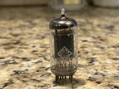 VINTAGE TELEFUNKEN 12AX7 ECC83 AMP TUBE LONG RIBBED PLATE DIAMOND BOTTOM 1958