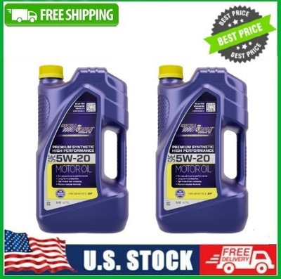 2 Pack Royal Purple High Performance Motor Oil 5W-20, Premium Synthetic, 5 QT Pk