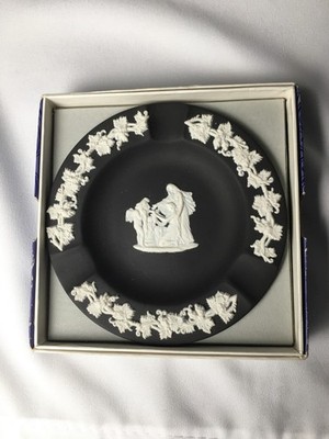 Vintage Jasper Black And White Wedgewood Ashtray