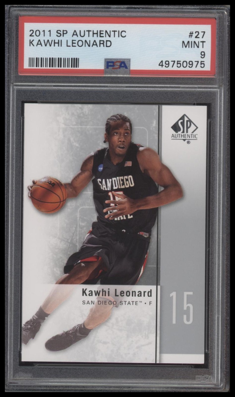 2011 Sp Authentic #27 Kawhi Leonard PSA 9