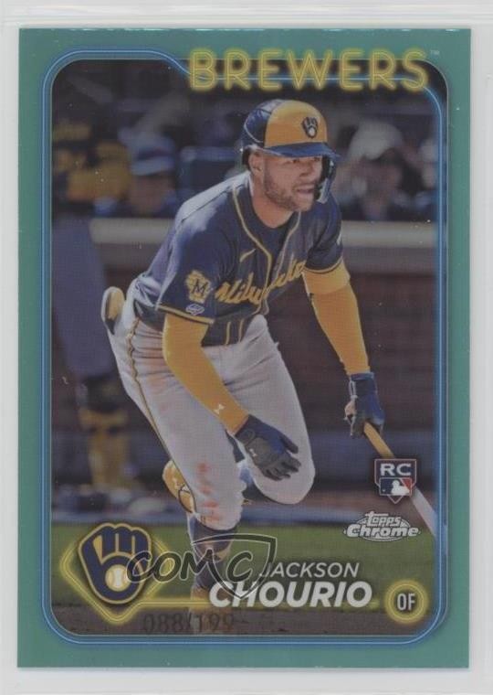 2024 Topps Chrome Aqua Refractor 88/199 Jackson Chourio #161 0at1