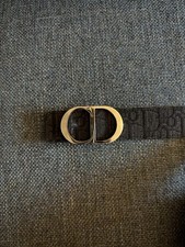 Christian Dior CD Black Monogram Reversible Belt