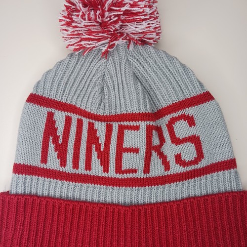 San Francisco 49ers Wintermütze Mütze Beanie Strickbündchen Bommel rot grau NFL OSFA - Bild 7 von 10