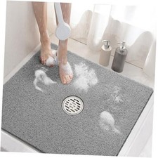Square Shower Mat, 24 x 24 Inch Non Slip Bath Mat for Tub, Soft PVC Loofah