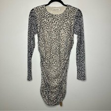 NWT REFORMATION Tomas Dress Ivory Cheetah Leopard Long Sleeve Mini Medium