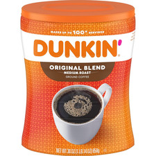 Dunkin Original Blend Medium Roast Ground Coffee, 30 Oz. Canister