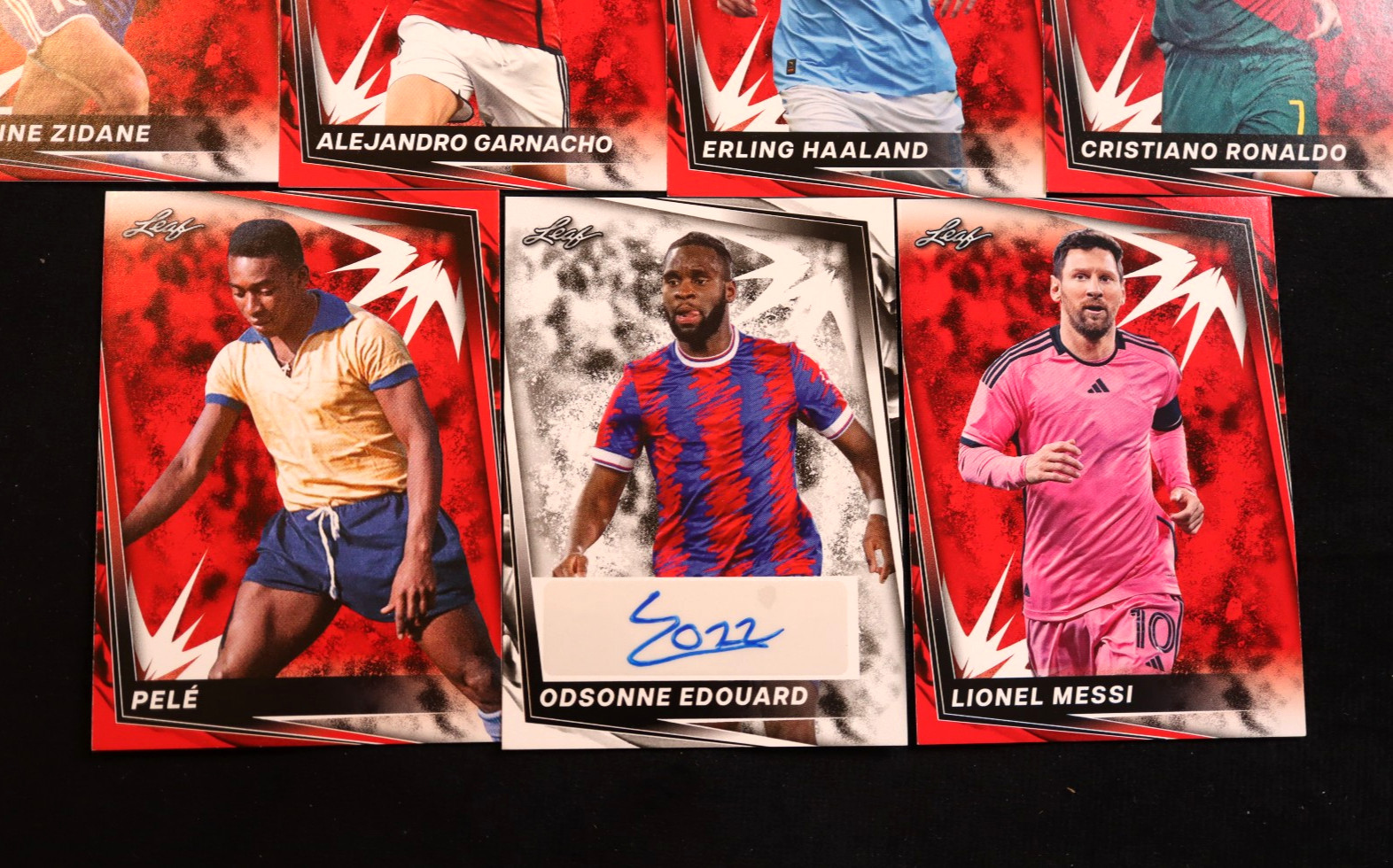 2024 Leaf Soccer RED 10 Card Set & Odsonne Edouard Auto #BA-OE1 view 2
