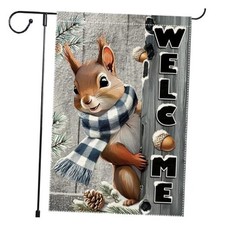 Welcome Garden Flag 12x18inch The Nut Squirrel Winter Garden 12"X18" RMQ-42