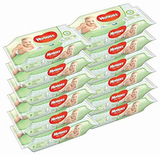 Baby Wipes Natural Care with Aloe Vera, 56 Count, Pack of 12, Total 672 Wipes