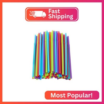 Kolorae Jumbo Flex Straws, Multi-colored, Disposable Plastic Bendy and Flexible