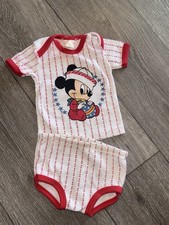 Rare Vintage Mickey Mouse Red Sailor Outfit Shirt And Shorts 6-9 Month Baby