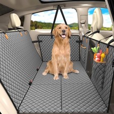 Dog Car Seat Cover Hammock with Hard Bottom Travel Bed for SUV Truck Back Seat