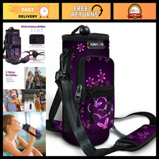Insulated Water Bottle Carrier Sling Bag with Adjustable Strap Pocket, 25-64oz