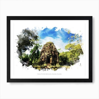 Sambor Prei Kuk, Northwestern Cambo Framed Wall Art Poster Canvas Print Picture