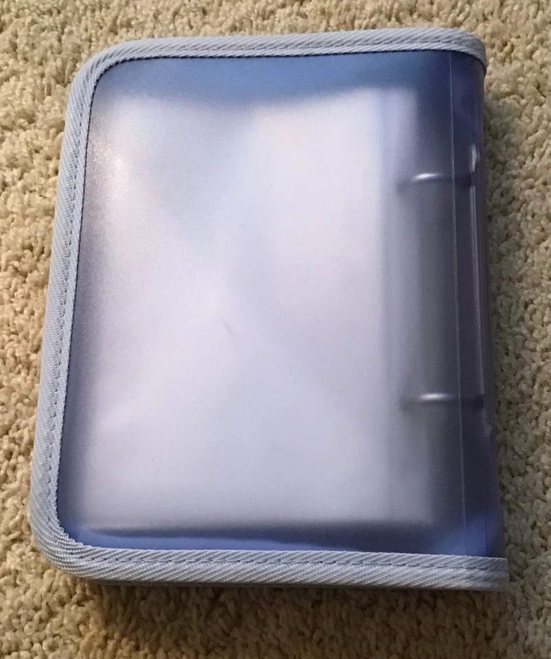 Álbum de fotos azul claro de 2 anillas con cremallera de plástico para 5" de ancho x 7" de alto 50 hojas Foto 3 de 4