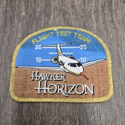 Hawker Horizon Flight Test Team Patch Gold Trim Aviation Badge