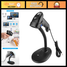 Handheld USB 1D Barcode Scanner with Stand - Wired CCD Bar Code Reader for POS,