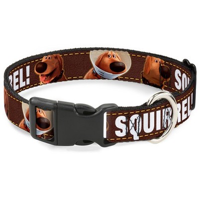 Plastic Clip Collar Dug 3-Poses/SQUIRREL! Brown/Yellow/White NARROW- (US IMPORT)