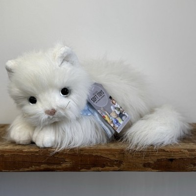 Ty Classic ''Sugar'' weiße Perserkatze blaue Schleife langhaarig weiches Plüschtier 2002