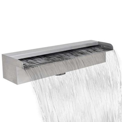 Rechteckiger Wasserfall Pool Brunnen Edelstahl 45 cm