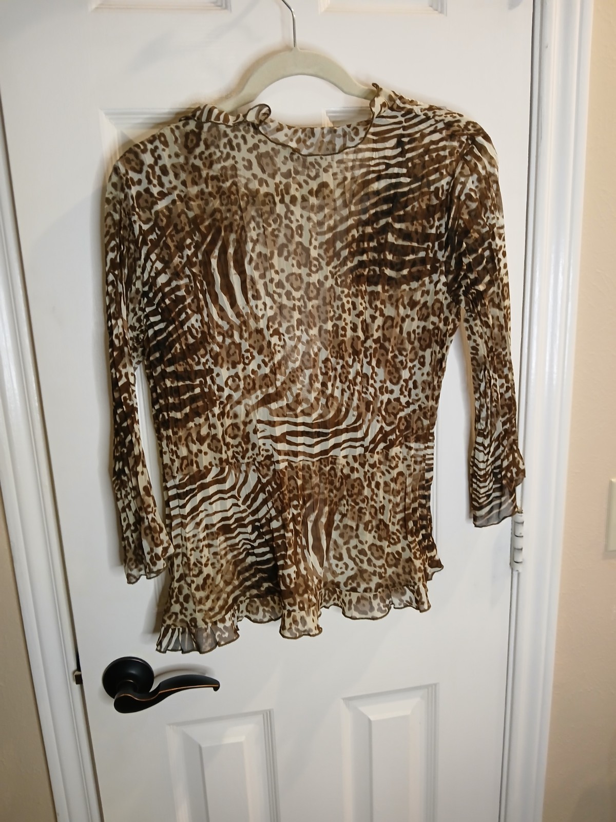 Notations Med Lightweight Jacket Open Front Brown… - image 7